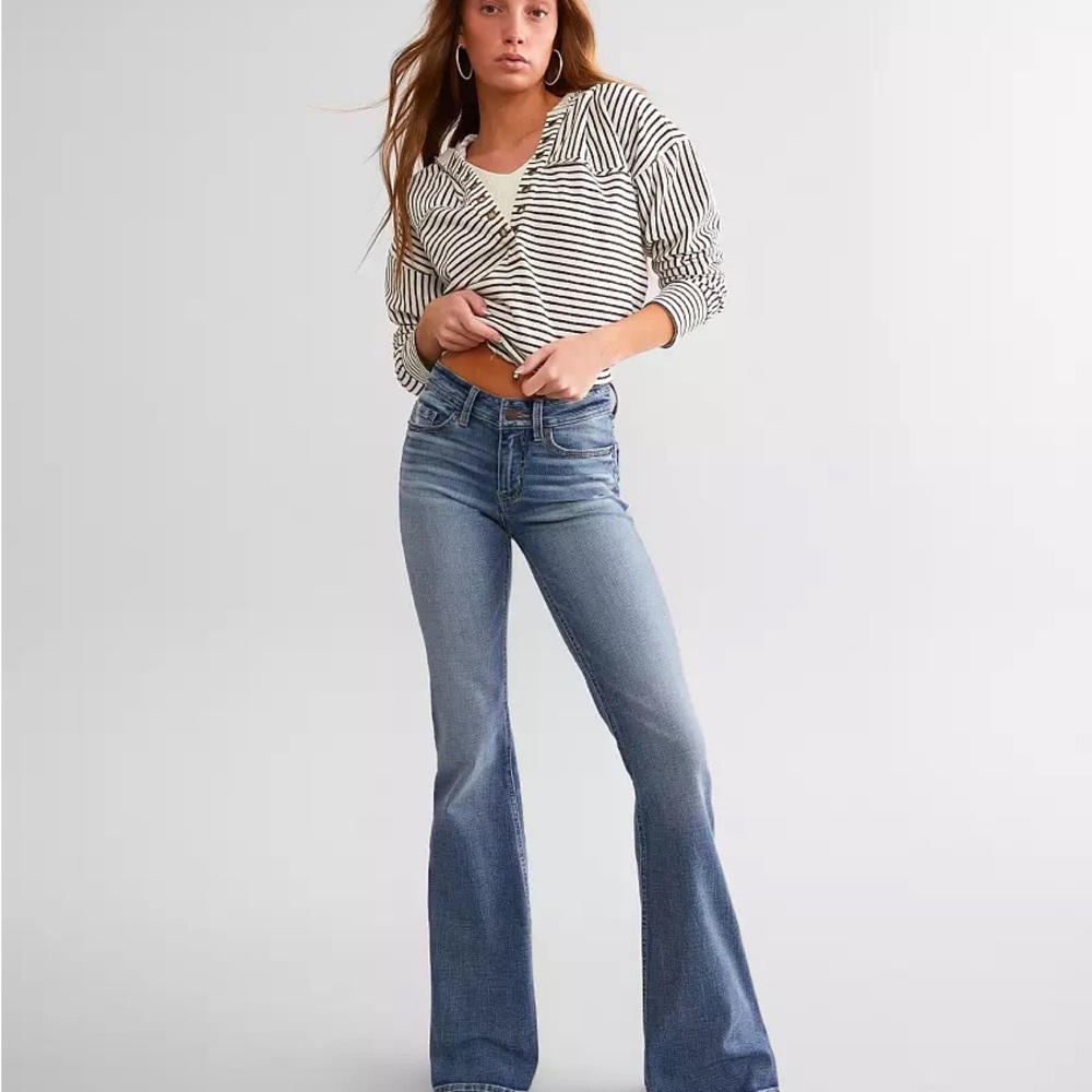 BKE Women's Blue Flare Jeans